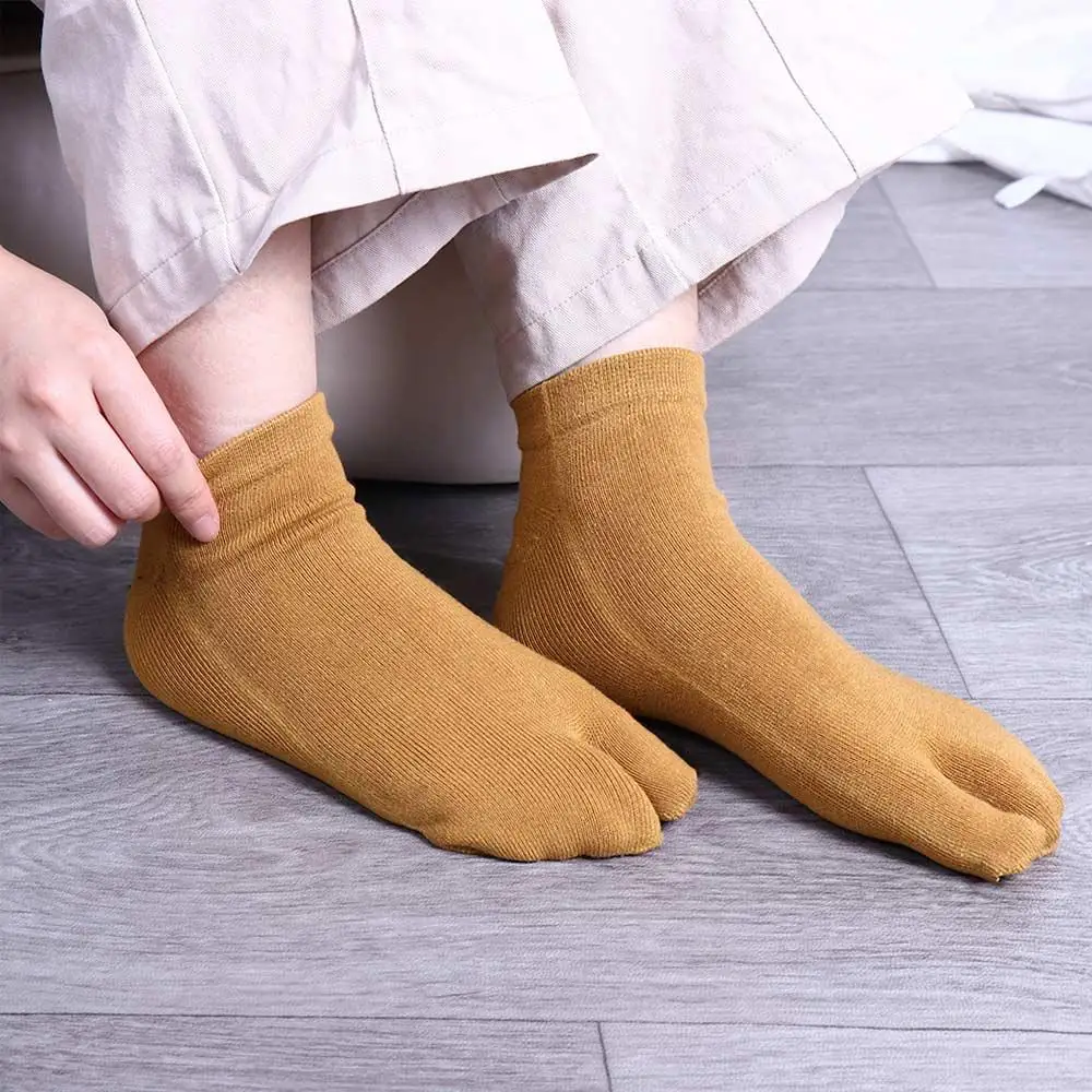 Fashion Women Cotton Unisex Japanese Men Hosiery Split Tabi Socks Flip Flop Two Toe Socks