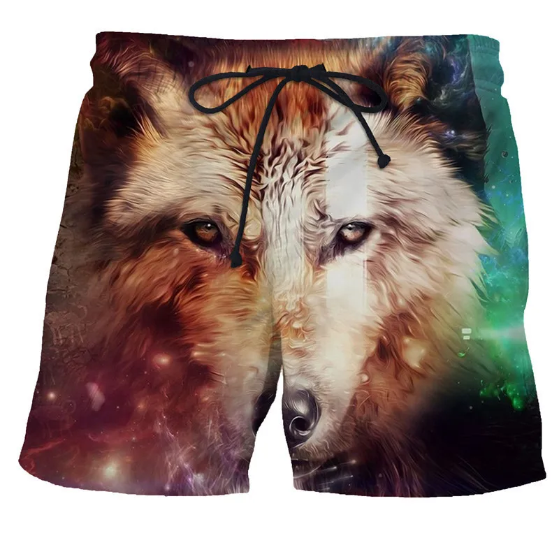 New Summer Swimwear Men Wolf 3D Printed Swimsuit Short Pants Casual Wimming Trunks Male Ropa De Hombre Beach Shorts Cool Shorts