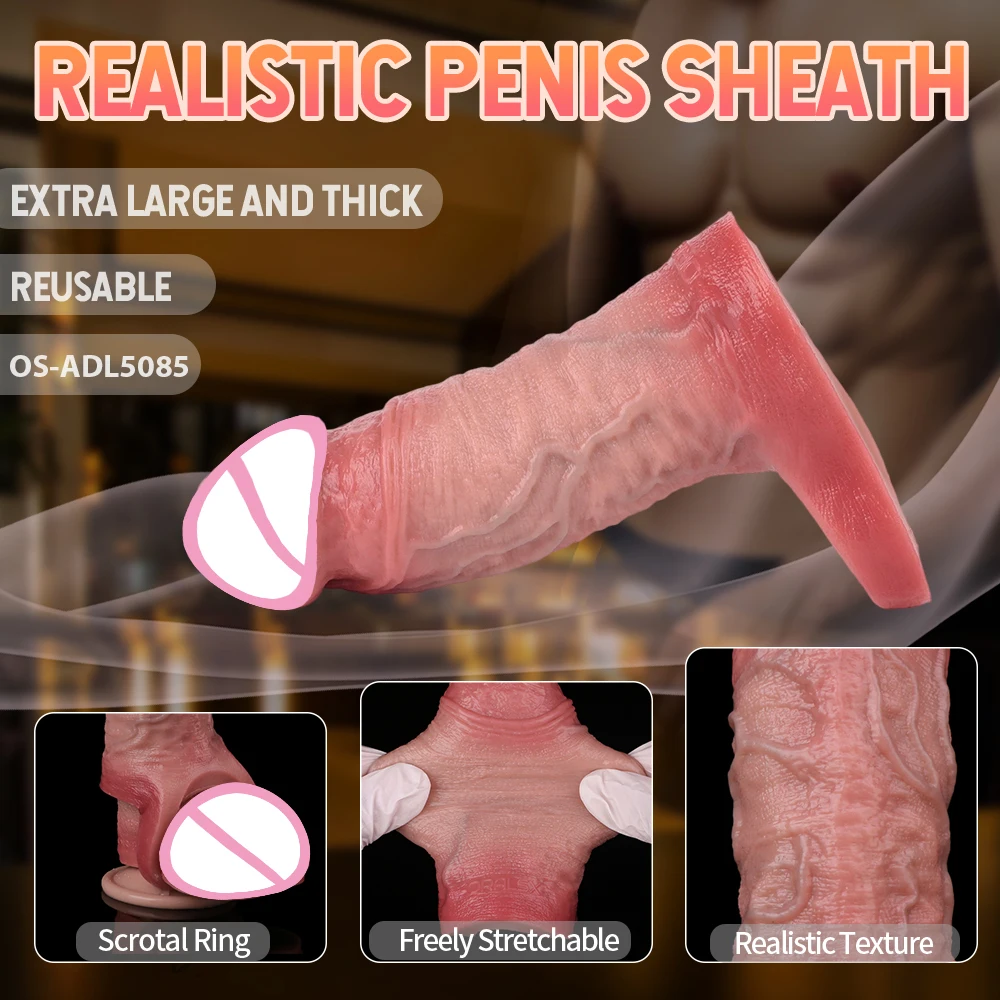 ORALSX حشفة نابضة بالحياة أكمام القضيب موسع دائم الواقي الذكري الشرج المهبل تدليك تأخير خاتم الديك محكم غمد لعبة الجنس للرجل #3