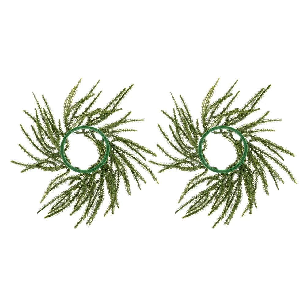 

2 Pcs Simulated Wreath Stand Christmas Table Centerpiece Artificial Holder Pine Greenery Ring Rings Garland