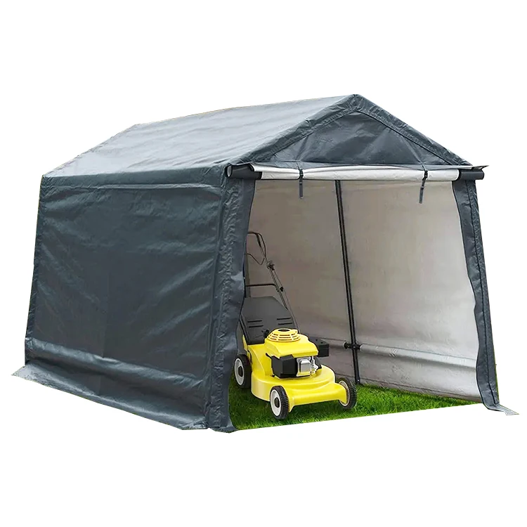 Outdoor Storage Shed Canopy Portable Shelter Heavy Duty Carport with Roll-up Zipper Door for Bike, Motorcycle, Storage