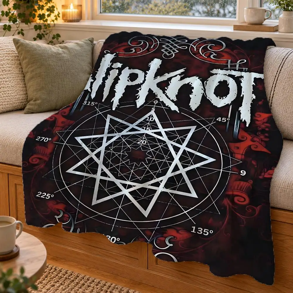 Rock Slipknot Band Throw Double Sided Flannel Throw Blanket Soft Warm Washable Home Decor