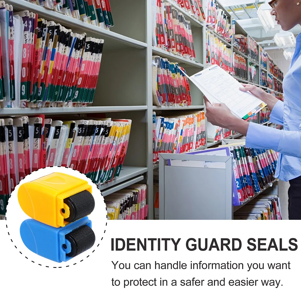 1 قطعة ختم حماية الخصوصية المدمجة القابلة لإعادة التدوير البلاستيك الأسطوانة ختم الهوية سرقة الوقاية مشوهة سرية