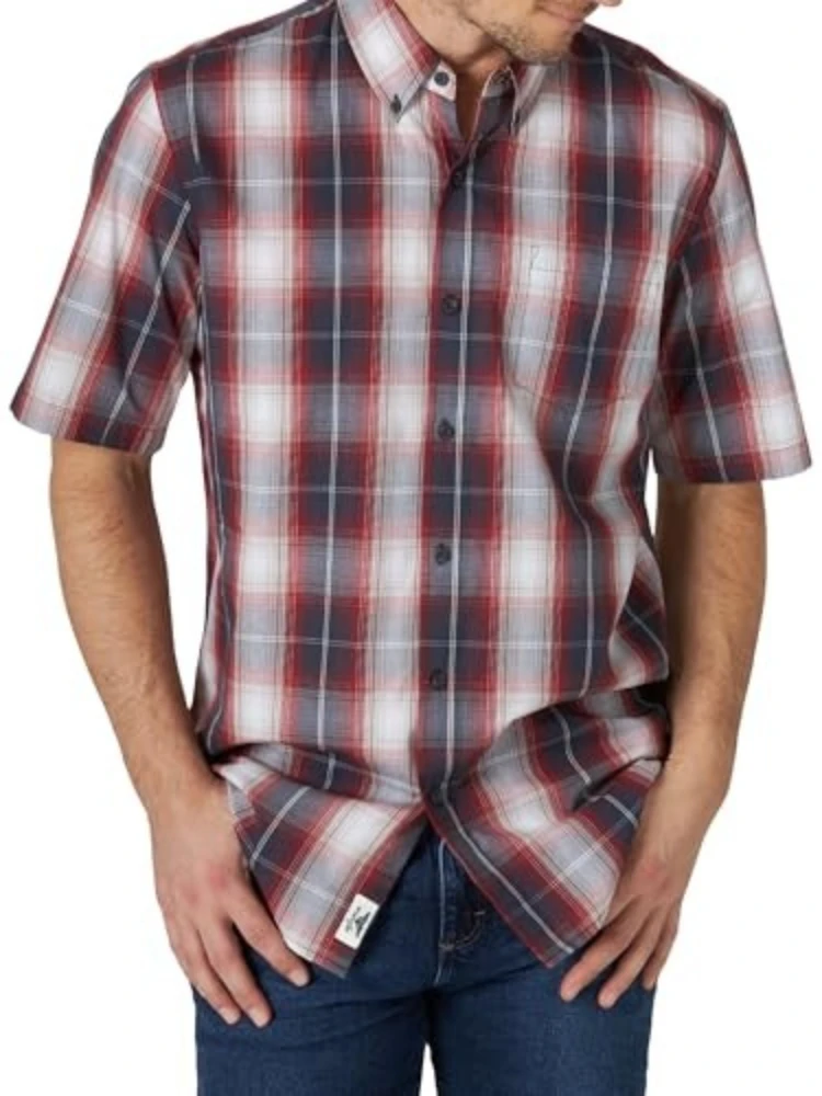 

Classic Plaid Mens Short Sleeve Shirts Vintage Red Grid Pattern Button Down Casual Daily Shirts For Male Outdoor Streetwear Tops