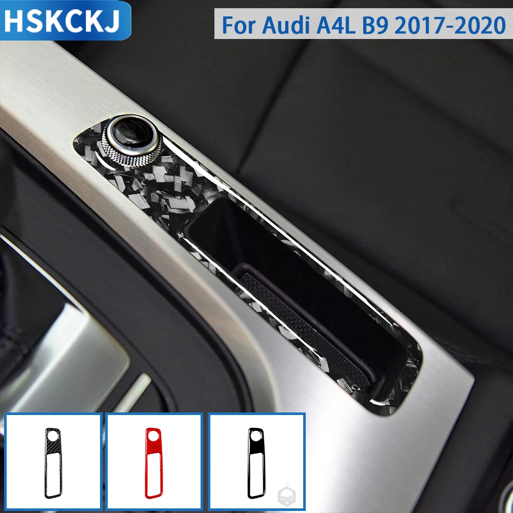 

For Audi A4 A4L B9 2017 2018 2019 2020 Carbon Accessories Fiber Car Interior Volume Adjust Frame Trim Sticker Decoration