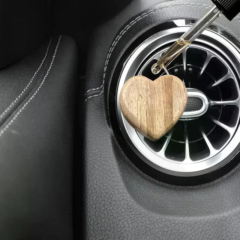 1/3Pcs Heart Shaped Wooden Car Air Outlet Aromatherapy With Long Lasting Natural Grain For Interior Air Freshening Decor