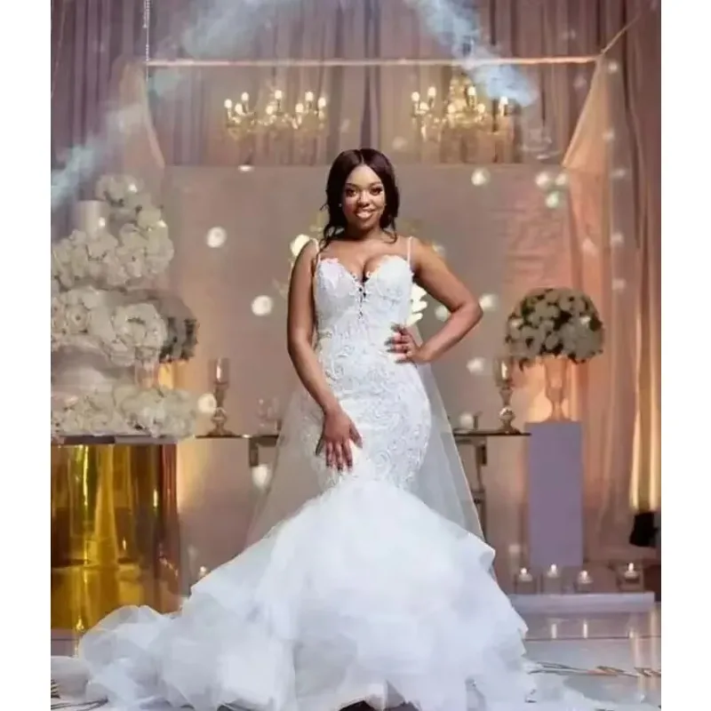 Customized Nigerian African Plus Size Dresses Half Long Sleeves Top Lace Sweep Train Maid Of Honor Evening Gowns Cheap 2024