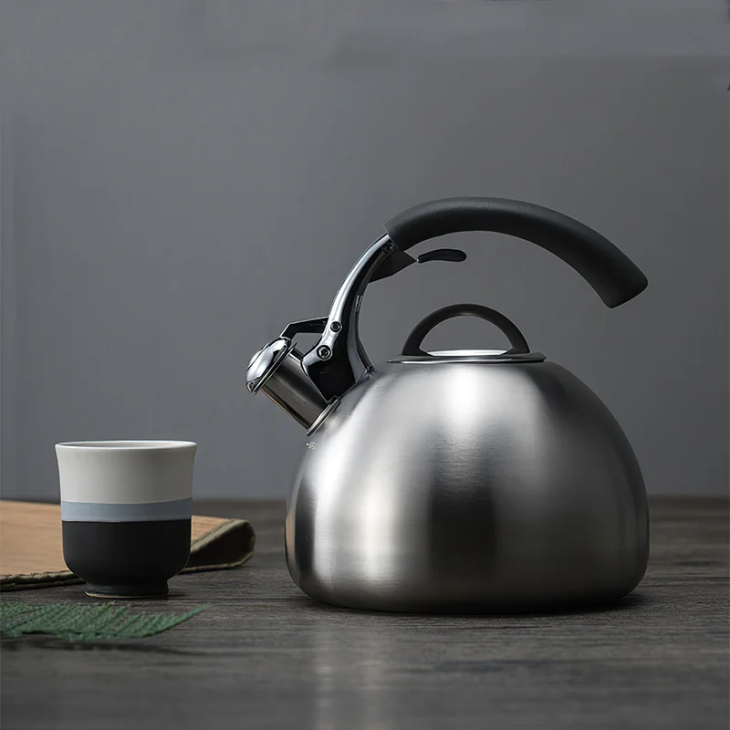 Whistling Kettle Large Teapot 2.5L 304 Stainless Steel Boil Water Teakettle Food Grade Household Gas Stove Induction Cooker