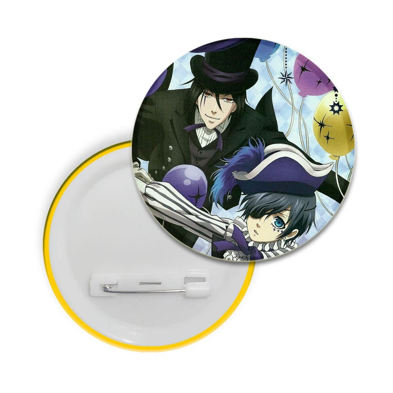 32/44/58MM Anime Black Butler Handmade Brooch Badge Accessories DIY Craft for Clothes Backpack Snap-in Button Pins Fans Gift