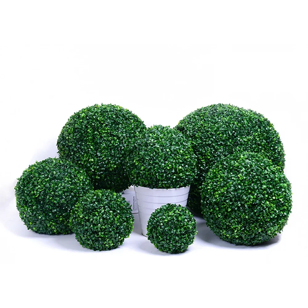 Green Grass Ball Artificial Plant Milan Grass Ball 5/7/9/11in Plastic Indoor Outdoor Home Party Front Porch Potted Plant Decors