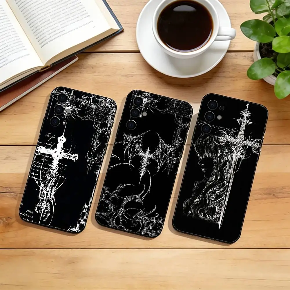 Gothic Dark Aesthetic  Phone Case For Samsung S25,S24,S21,S22,S23,S30,Ultra,S20,Plus,Fe,Soft Silicone Black Cover