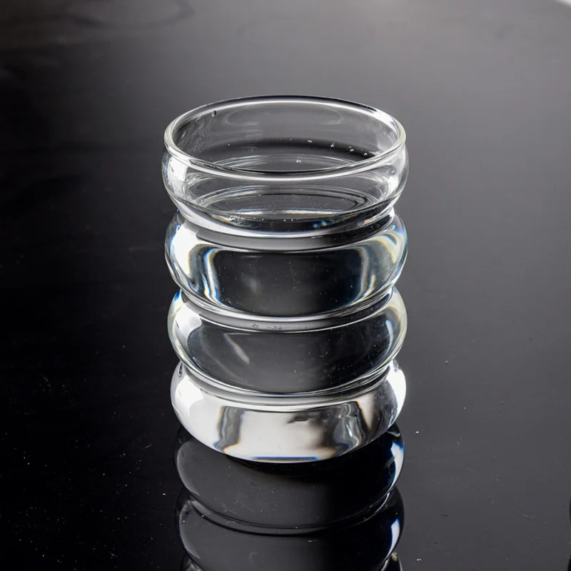 1/2pcs Drinking Glasses 300ml Transparent Wave Shape Glass Cups Beer Glasses Iced Coffee Cup Heat-resistant Tumbler Drinkware