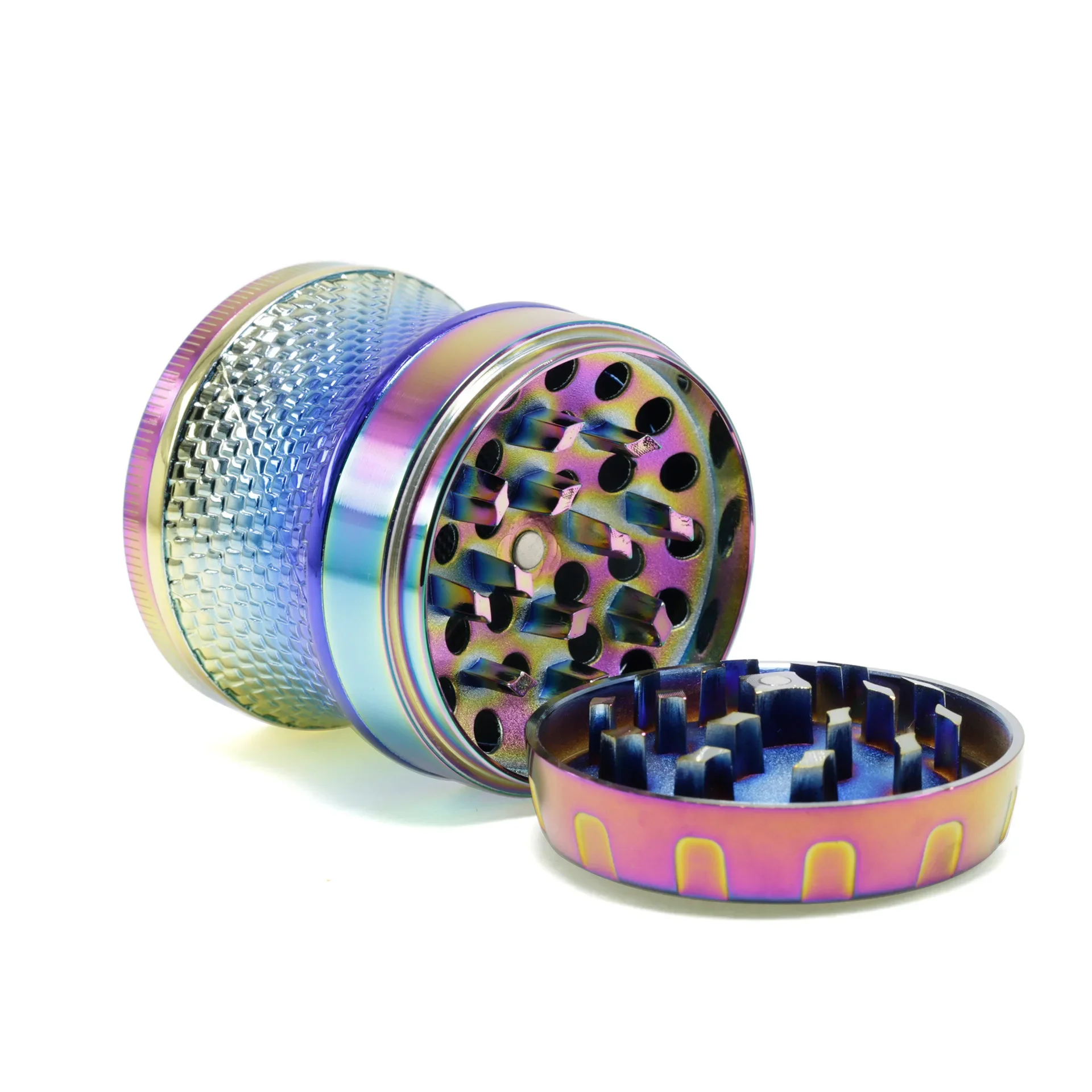 New Crusher Herb Grinder 4 Layer Mesh Drum Style Zinc Alloy 63mm Diameter Mills Tobacco Crucher Hierba