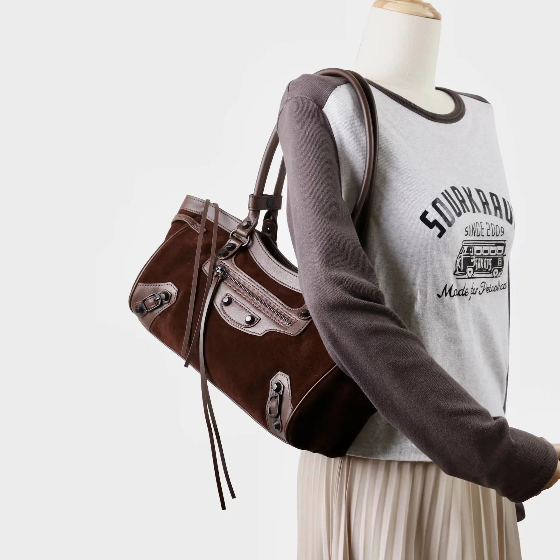Genuine Suede Leather Women Shoulder Crossbody Bag Luxury Designer Brand Soft Cowhide Female Cowhide Bag for Woman High Quality