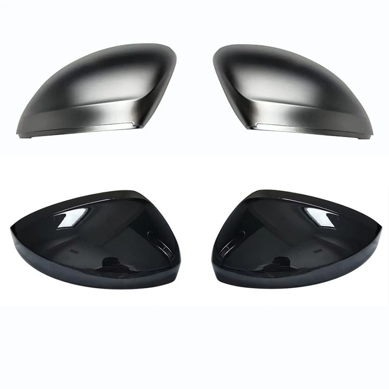 1Pair Car Baked Black Rear View Mirror Cover For 2017-2020 VW Tiguan Allspace Rearview Mirror Housing Modified Pieces Parts