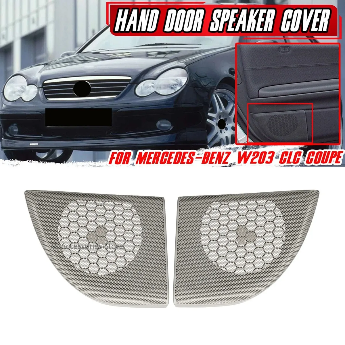 

Пара автомобильных передних дверей, крышка динамика, накладка, решетка динамика A20372703889051 для Mercedes-Benz W203 CLC-Class Coupe 2, двери