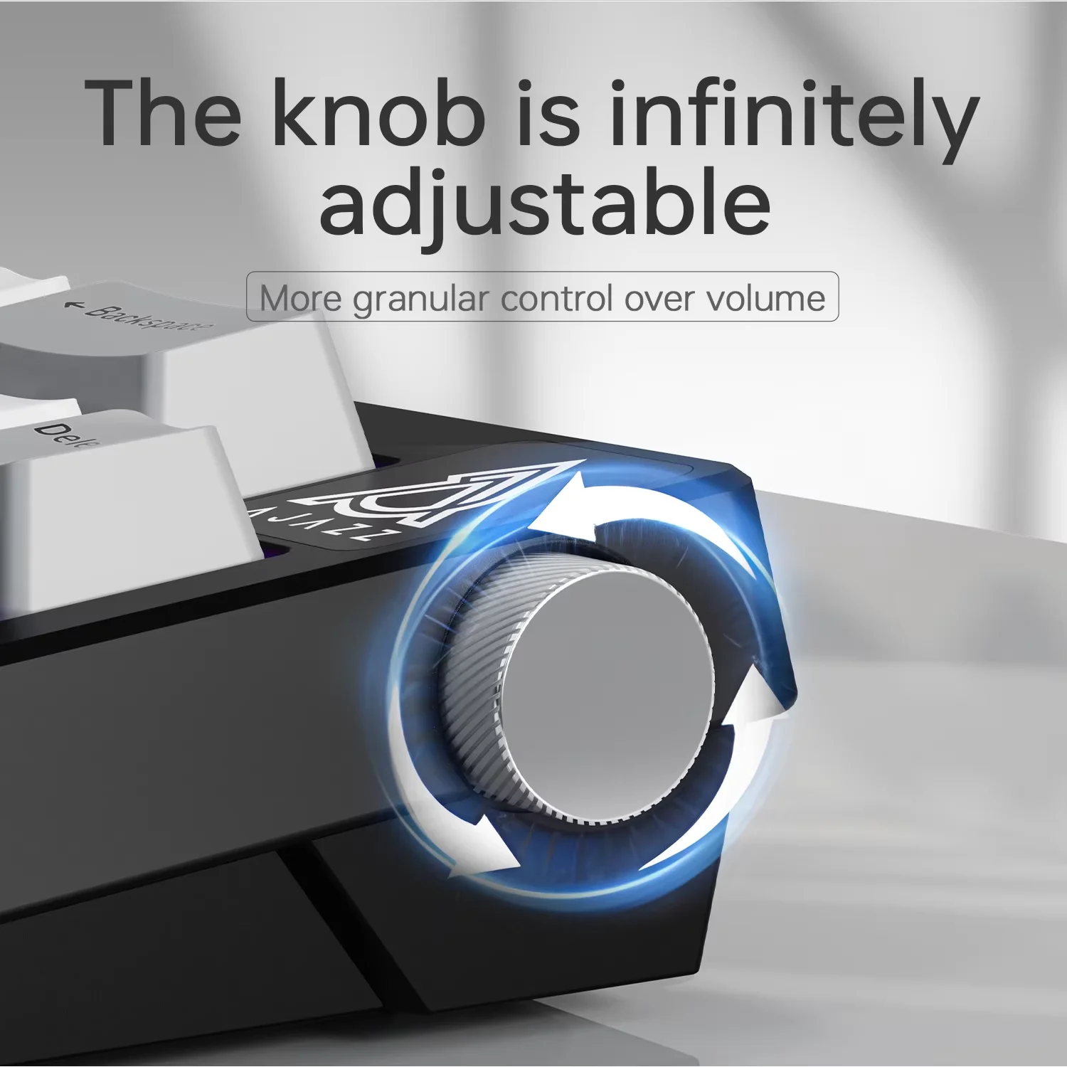 AK650 Wired Mechanical Keyboard Gasket Structure Side Volume Knob White/RGB Light Dual Foot Support Adjustment