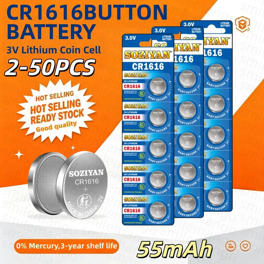 CR1616 High Quality Button Battery CR1616 DL1616 BR1616 5021LC LM1616 Watch Car Remote Control Lithium Battery