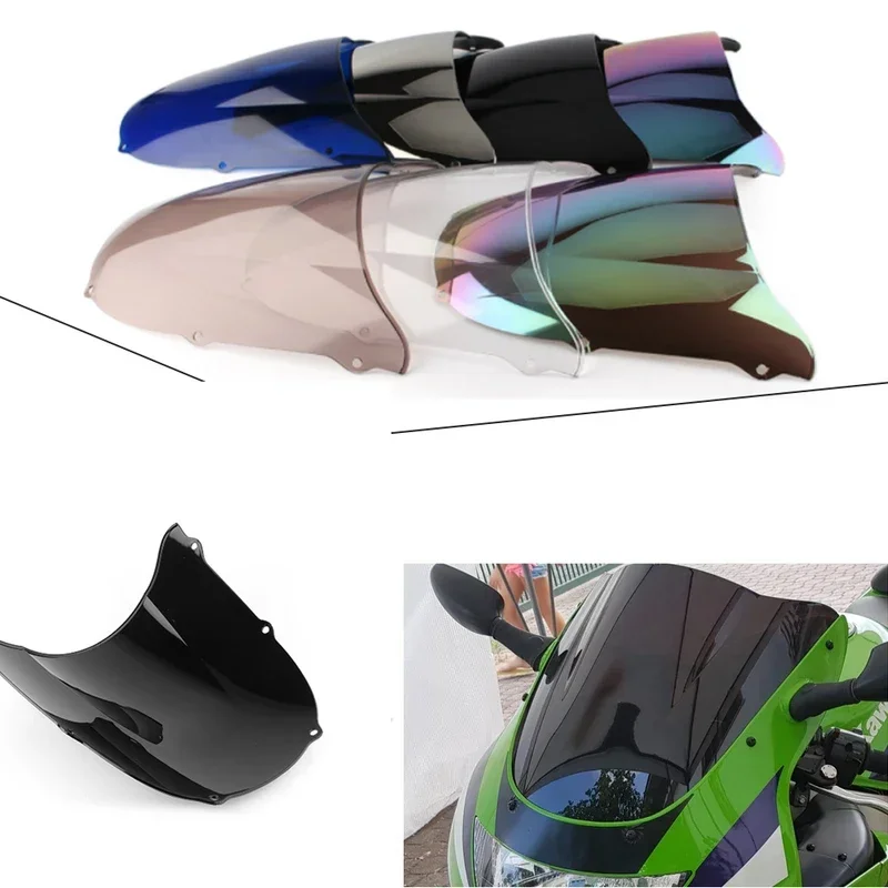 Protezione deflettore a doppia bolla per parabrezza moto per Kawasaki Ninja 636 ZX6R ZX-6R ZX 6R 1998 1999 accessori