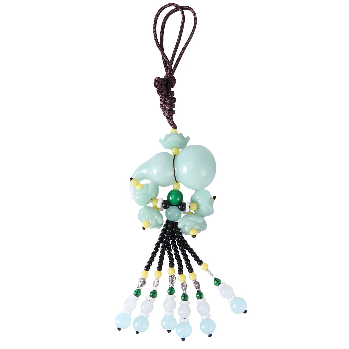 

Gourd Car Hanging Pendant Light Green Positive Energy Charm for Vehicle Interior Rearview Mirror Home Decor Accessory