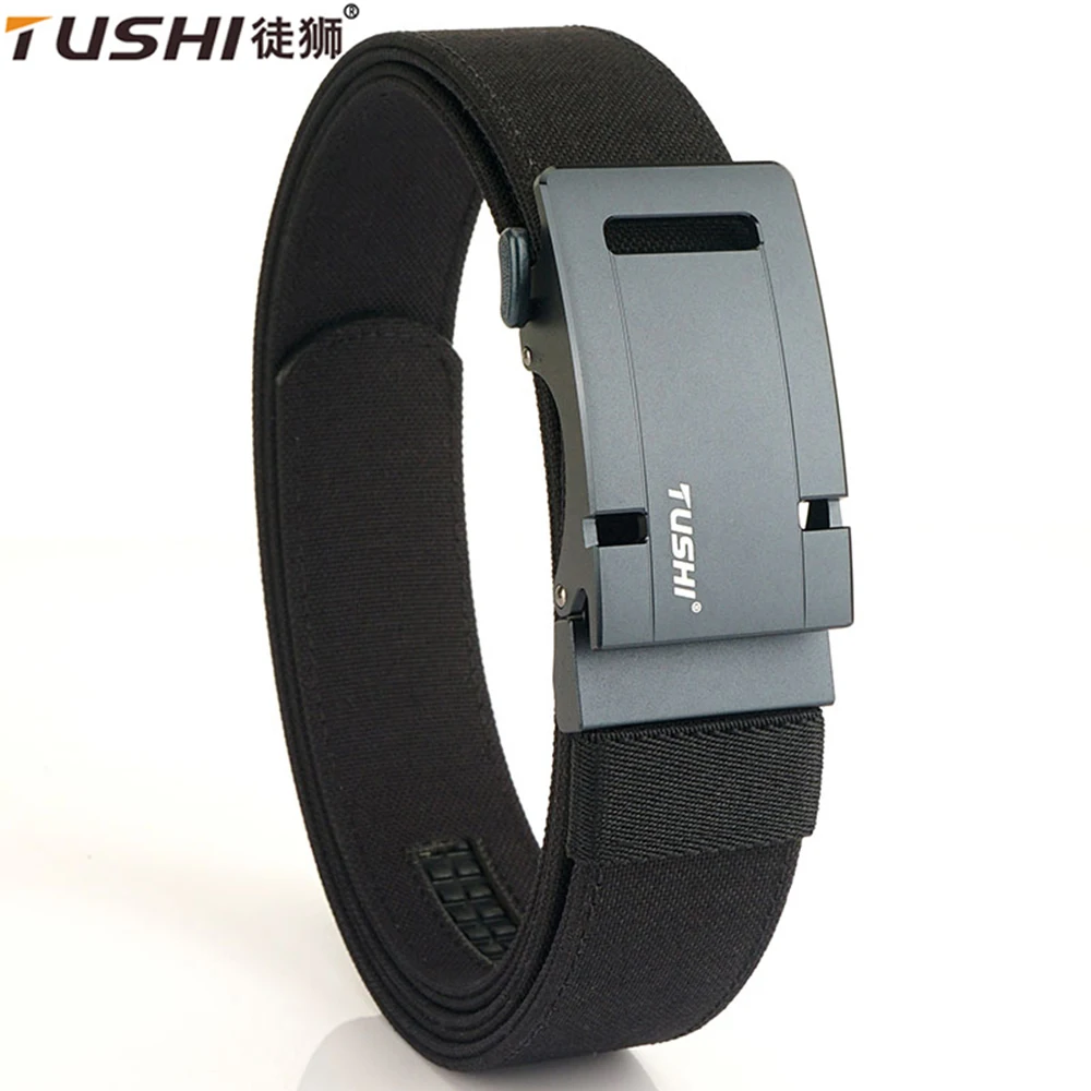 TUSHI Tactical Pistol Airsoft Belt for Men Metal Automatic Buckle Military IPSC Belt 1100D Tight Nylon Casual Belt Male Girdle