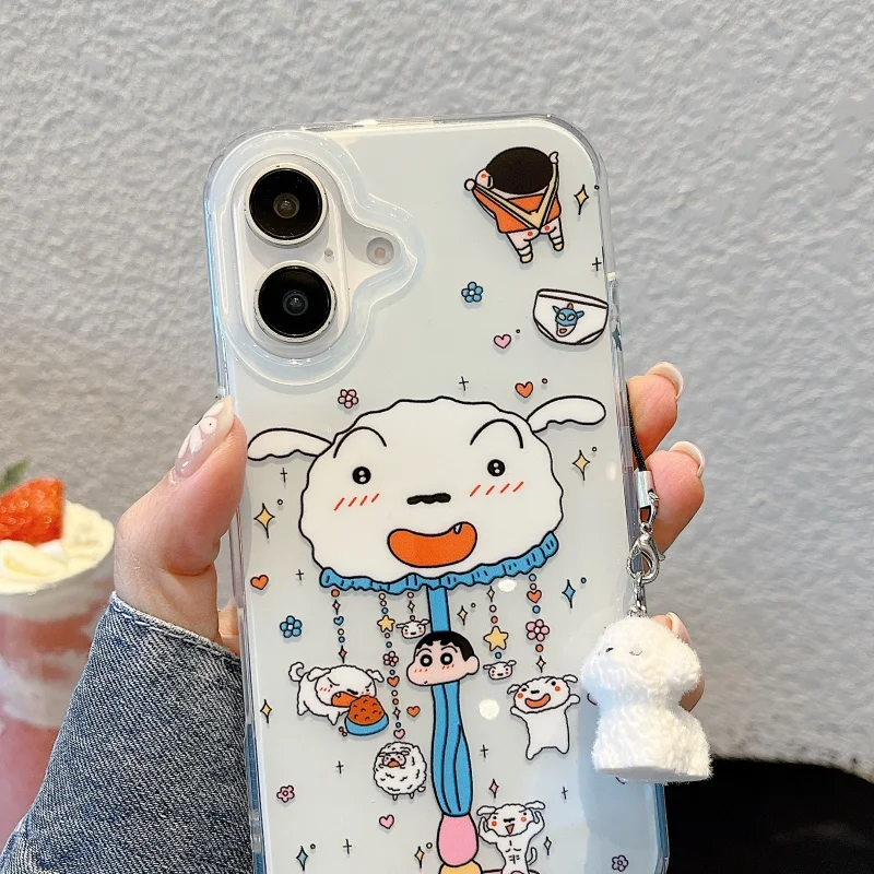 Shinchan Nohara Shiro Phone Case for iPhone 13 14 15 16 Pro Max
