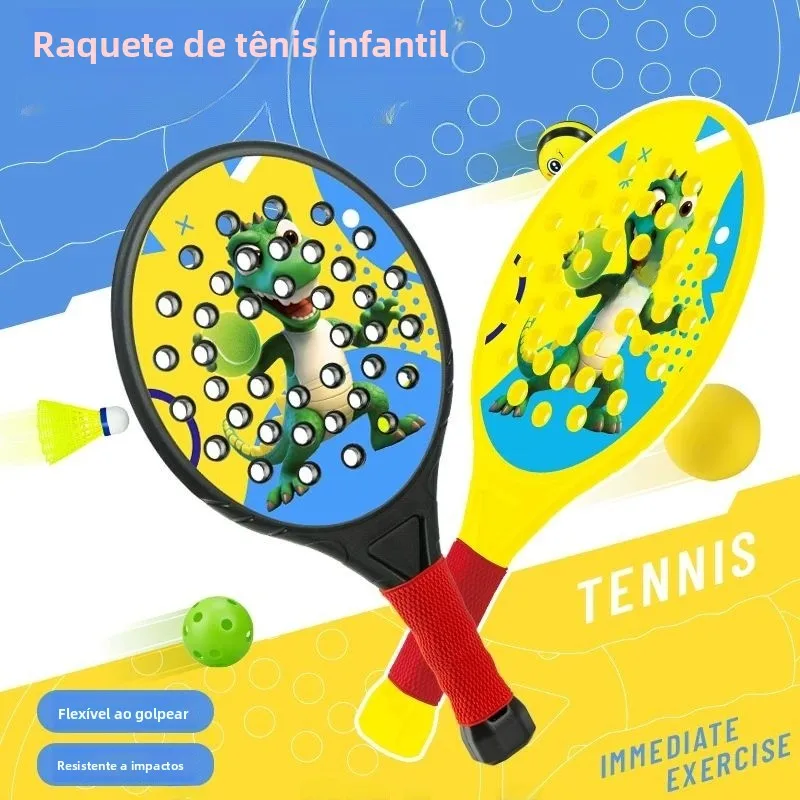 outdoor-children's-tennis-racket-pe-material-beach-bat-silent-ball-pick-sporty-kids'-parent-child-activity-equipment