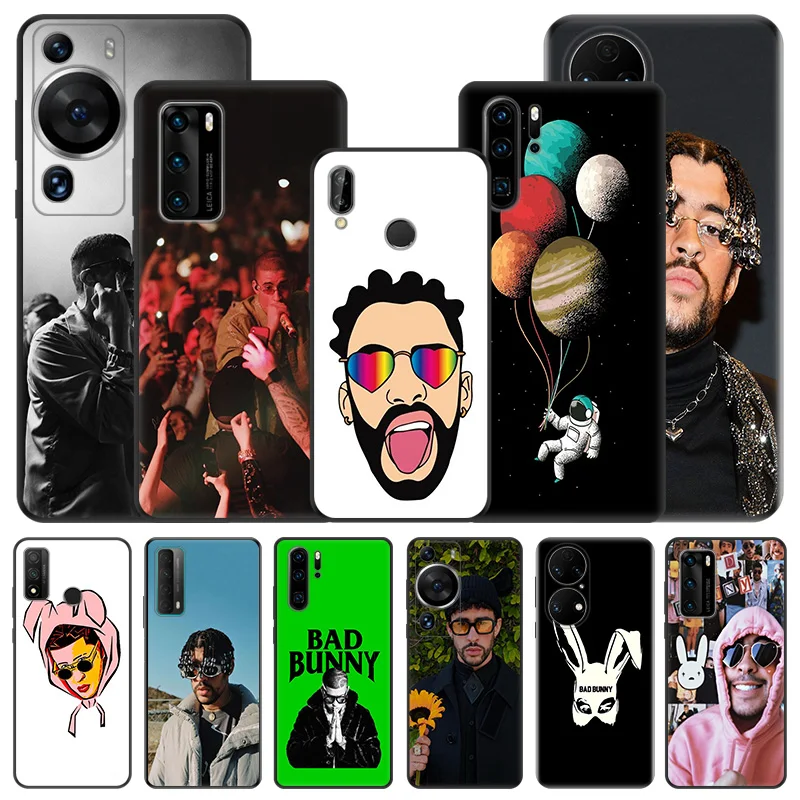 Phone Case For Moto G200 One Fusion G30 G31 Huawei P20 P30 P40 Lite P-Smart iphone6 Bad Bunny Singer Matte Soft Cover