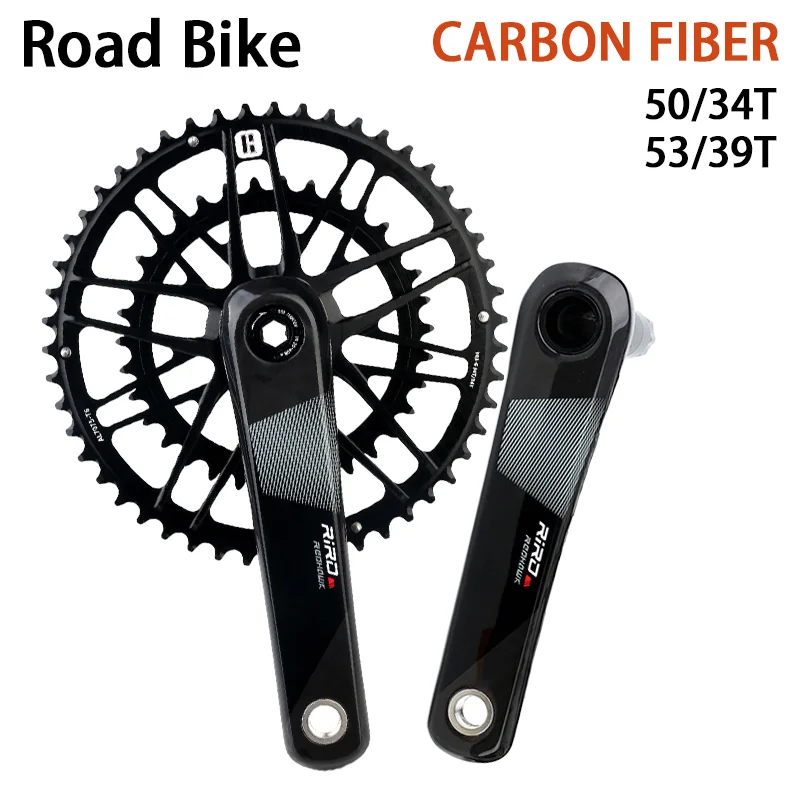 

Встроенный шатун с карбоновым шатуном 24 мм, 170 мм, прямой монтаж, 3 болта, одинарное двойное цепное кольцо, велосипедные шатуны для шоссейного велосипеда