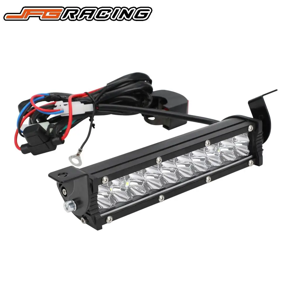 Motorcycles LED Light Bar Kit 60W 2500LM Mounting Bracket Switch Wiring For Universal Most 7/8