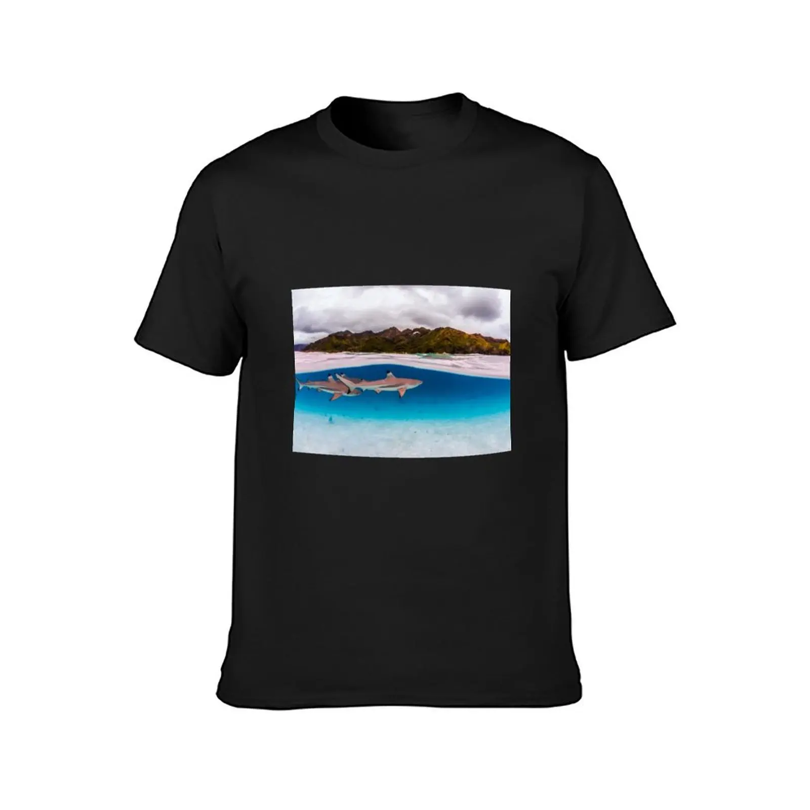 Reef shark T-Shirt summer tops cute tops mens white t shirts