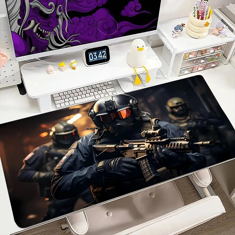 

Коврик для мыши с солдатским узором, большой игровой коврик для мыши 900x400 мм, резиновый коврик для клавиатуры, геймера, против морщин, противоскользящий нижний настольный коврик