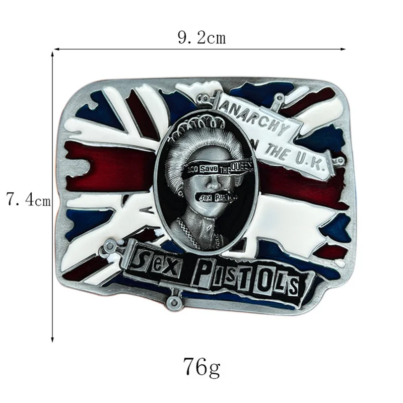 حزام بإبزيم حزام على طراز الموسيقى الفوضوية البريطانية بتصميم أوروبي أمريكي غربي إكسسوار #2