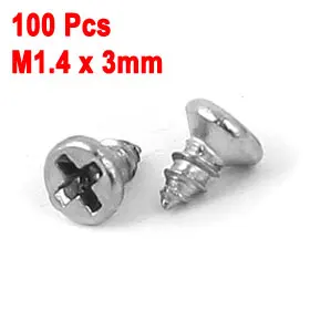50/100Pc Flat Head Phillips Self Tapping Screw Fasteners M1.4 M1.8 M2.2 M3.5 Length 3-19mm SilverTone for Sheet Metal Materials
