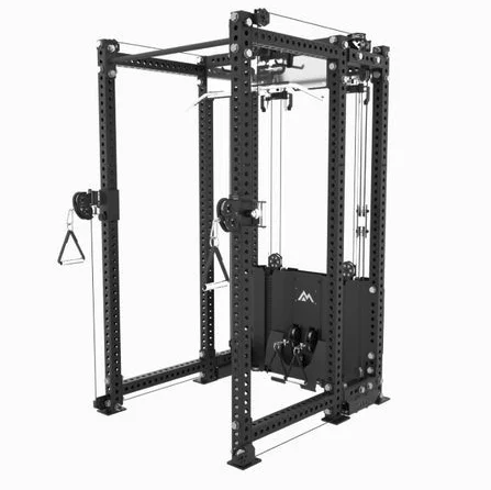 

Power Rack with Single Pull up Bar Lat Pull Down and Low Row All in 1 Upgrade Smith Rack for Gym
