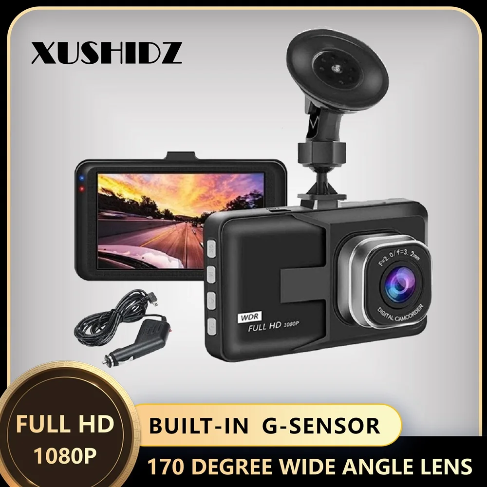 XUSHIDZ Q08 1080P Dash Camera with G-sensor 170 degree wide angle lens dashcam Vehicle Recorder Super Night Vision dvr 