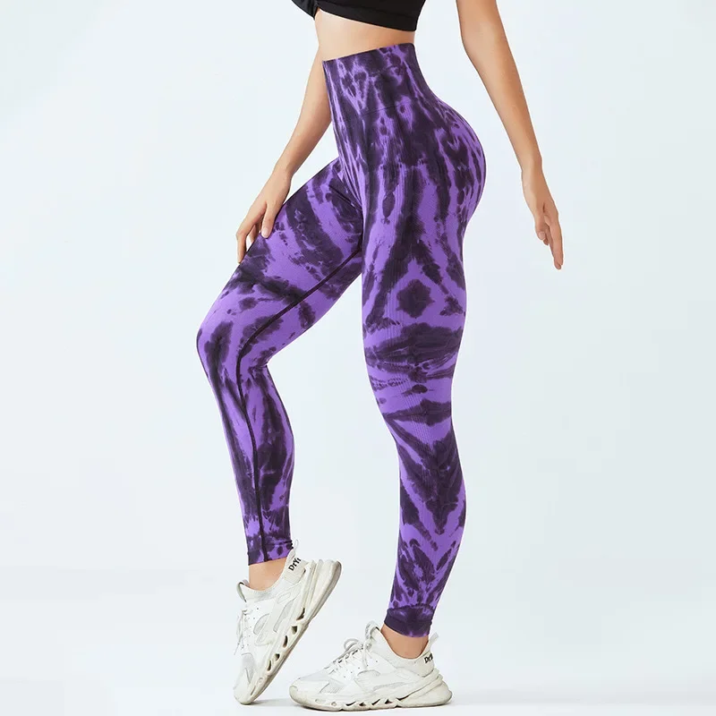 High Waist Tie Dye Leggings Women Seamless Leggings Gym Workout Fashion High Elastic Butt Lift Yoga Slim Tights Fitness Pants