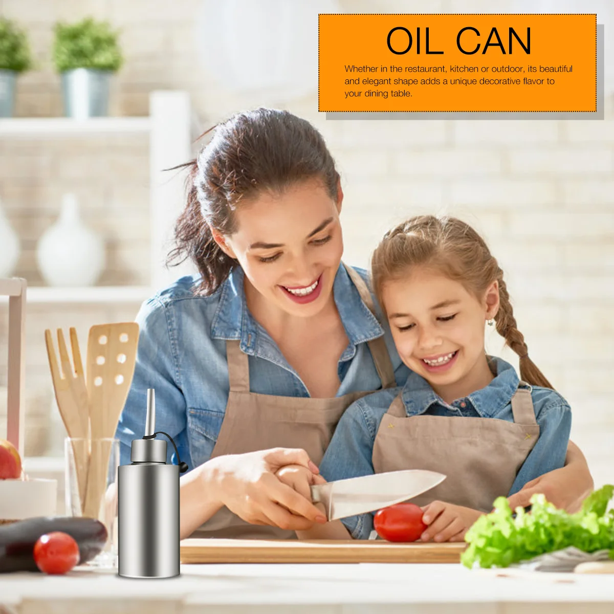 

Stainless Steel Oil Pot Kitchen Condiment Container Sauce Bottle Dry and Clean Oiler