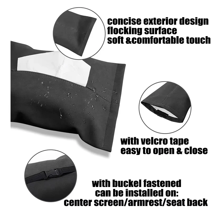 For Tesla Model 3/Y Car Hidden Tissue Holder Box Hanging Armrest Sun Visor Paper Napkin Bag Case Holder