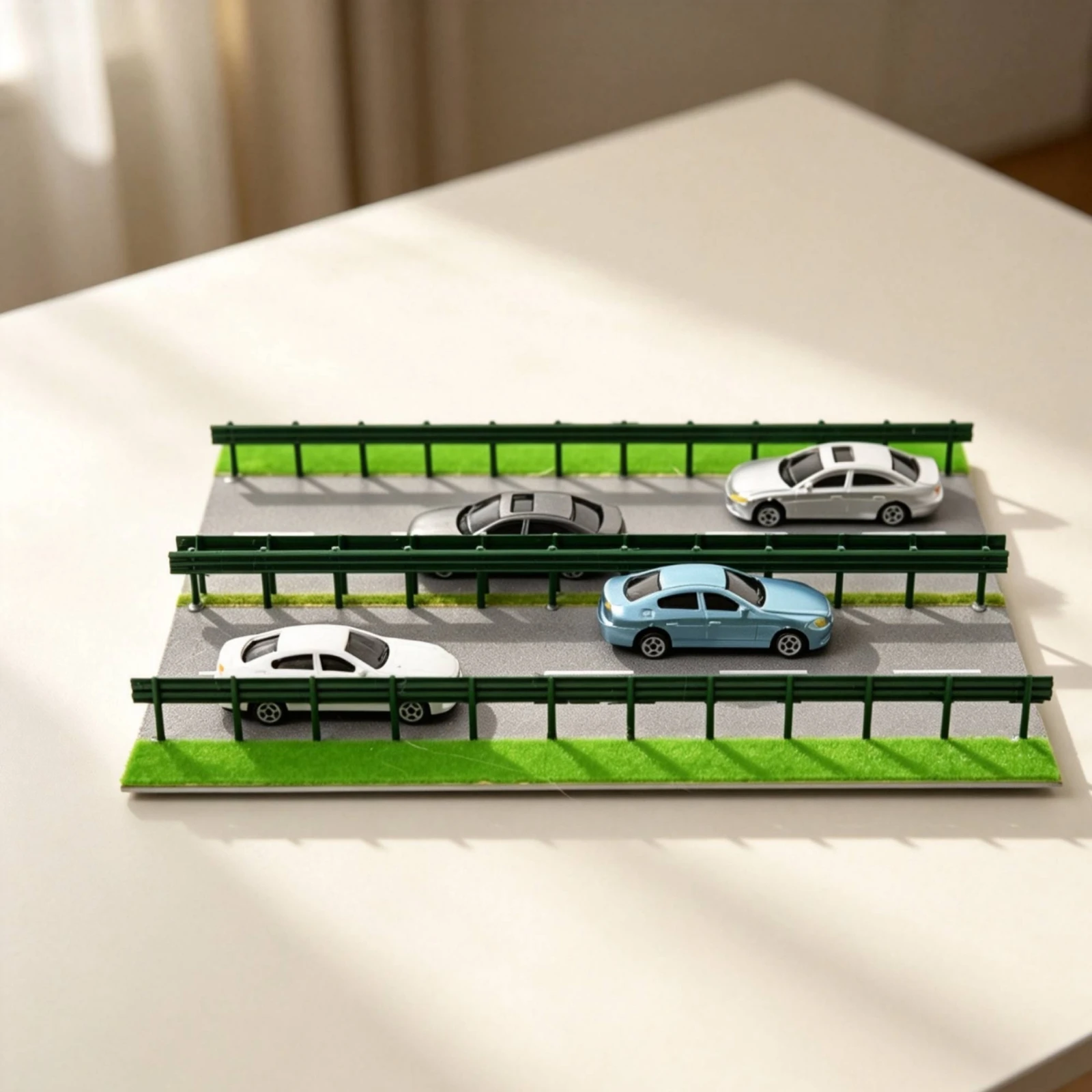 Road Scene Model DIY Miniature Street Diorama Diorama with Miniature Cars Compact Roadway Display Three-Dimensional