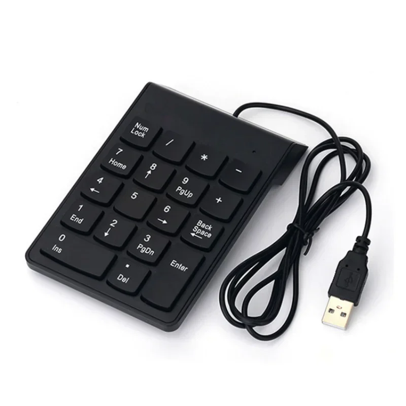 Universal Mini USB Wired Keyboard Portable 18 Keys Numeric Keyboard for Laptop Desktop PC Computer Numpad