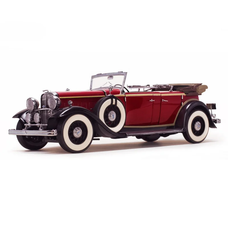 1:18 Scale 1932 Car Model Red Full-open Door Diecast Alloy Metal Convertible Retro Vintage Vehicle Toy Collection Gifts Display