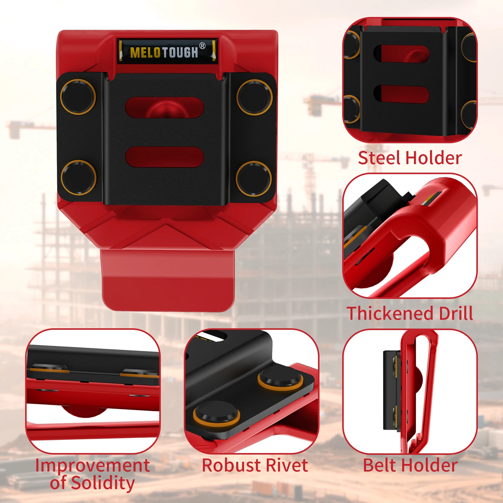 MELOTOUGH Drill Holder for Tool Belt,Drill Belt Clip,Drill Holster,Tape Measure Holder,Drill Belt Holder