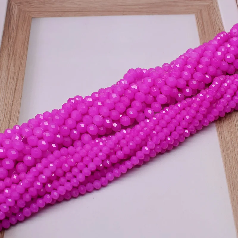 4 6 8mm roxo rosa rosa rondelle cristal grânulos de vidro tcheco solto needlework facetado solta espaçador grânulos para fazer jóias diy