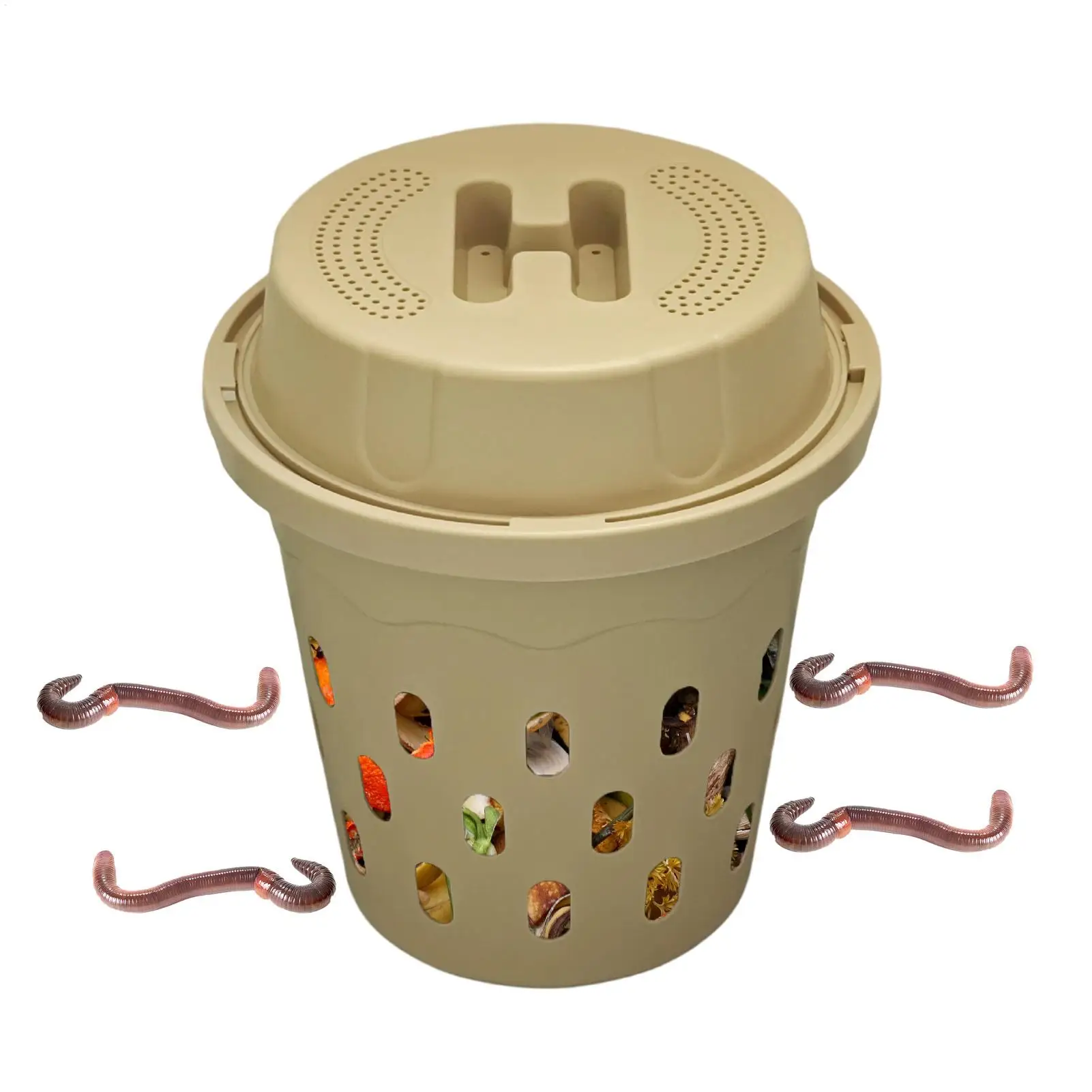 Inground Worm Composter With A Ventilated Lid Buried Vermicompost Box  Easy To Install Durable For Backyard Park Raised Bed