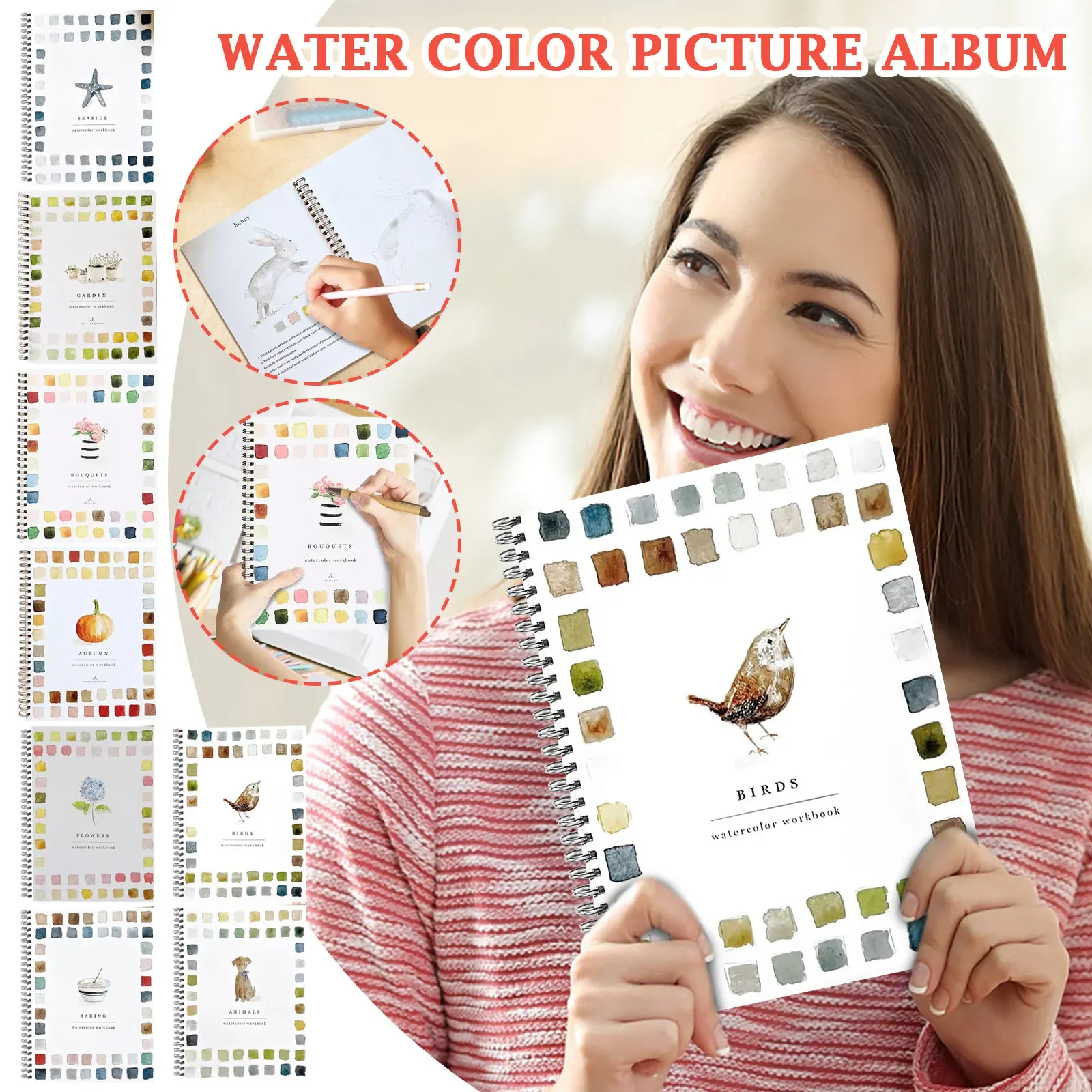 

Watercolor Workbooks Beginner Friendly Coloring Book Art Crafts Painting Supplies Water Color Book For Kids Adult Painting Gift