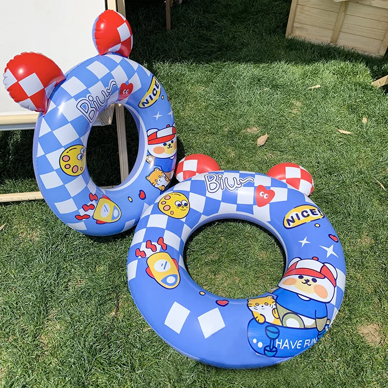 Ins لطيف أرنب الأذن سرير قابل للنفخ لحمامات السباحة طفلة طوافة بلاستيكية للسباحة الصيف شاطئ بركة ألعاب السباحة