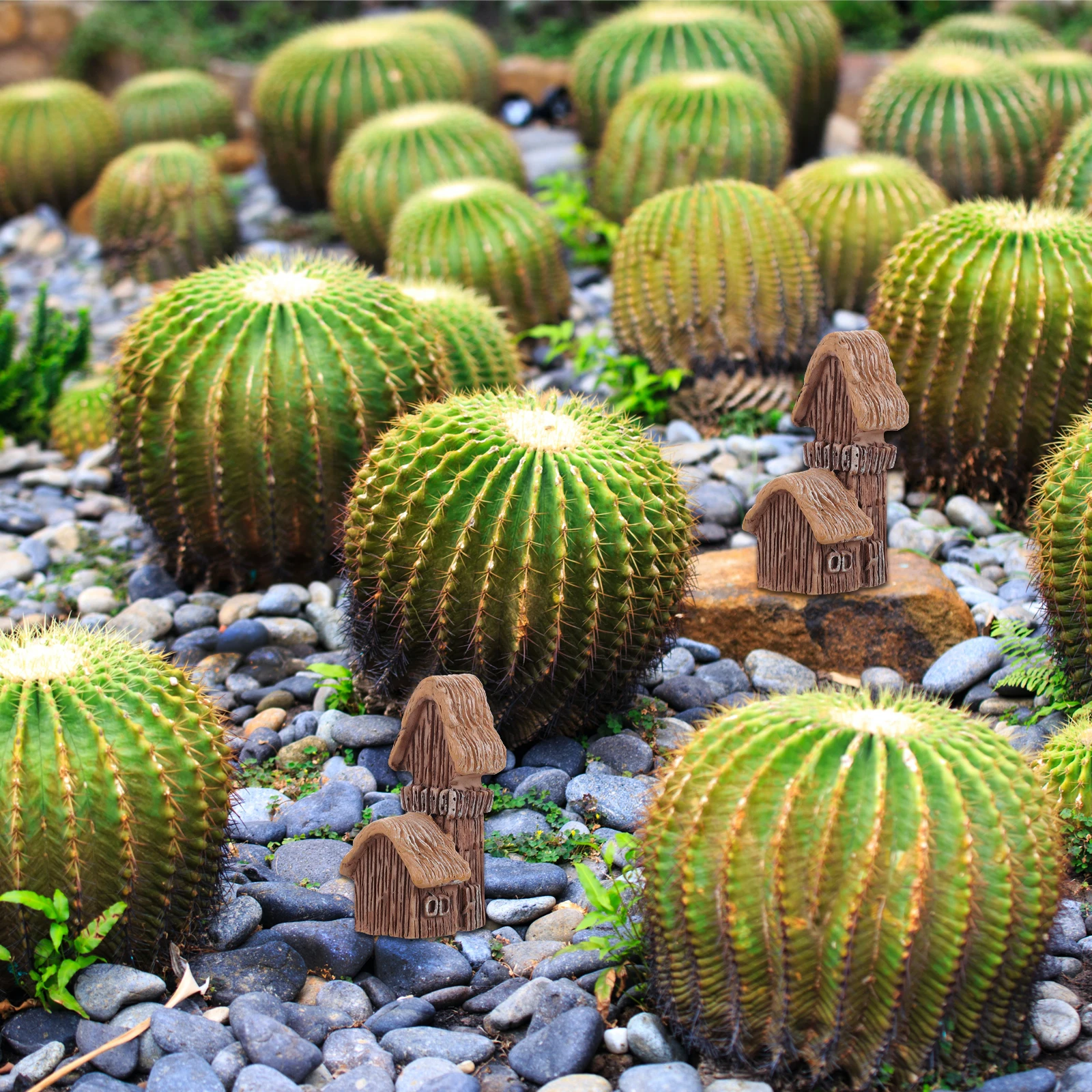 

Garden Decor Fairy Miniature Resin Cottage Landscape Mini Hut Stone Ornament Micro Figurines Tiny Kit