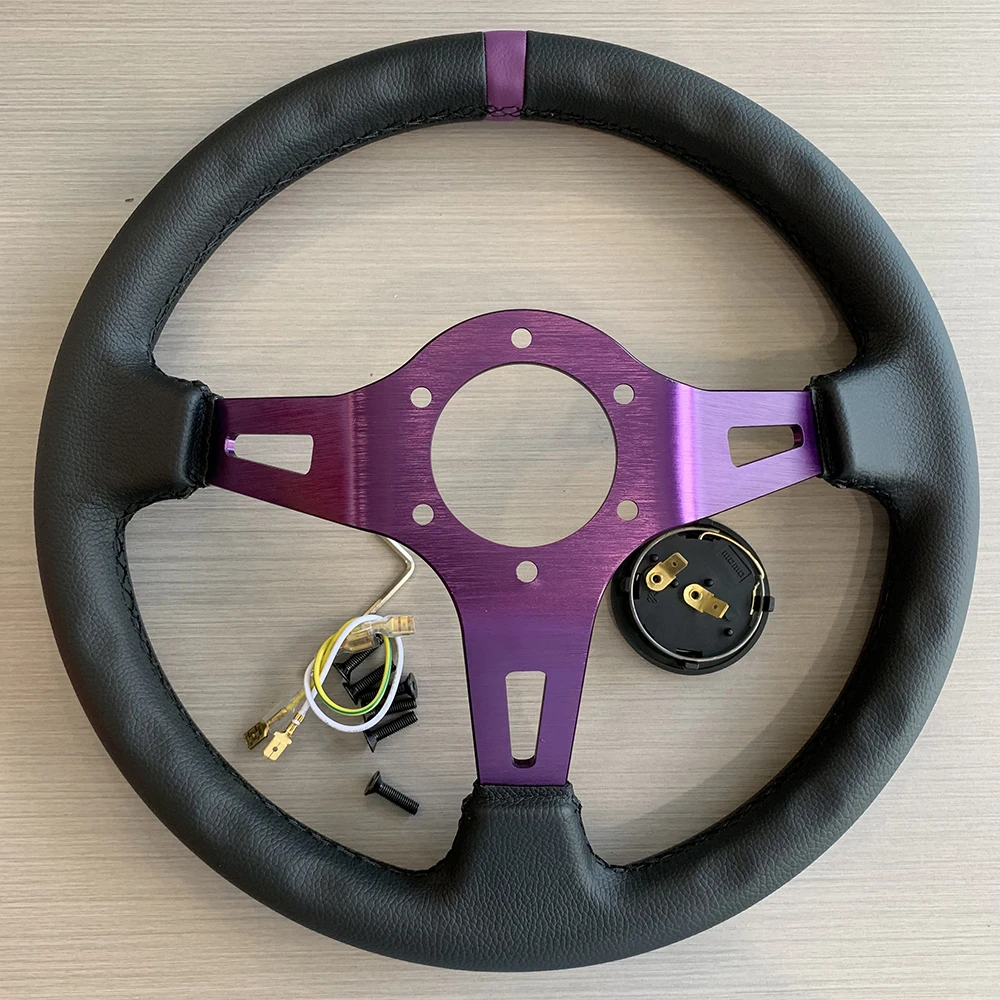 TIYPEOR JDM style purple drift momo steering wheel 14 inch wheels