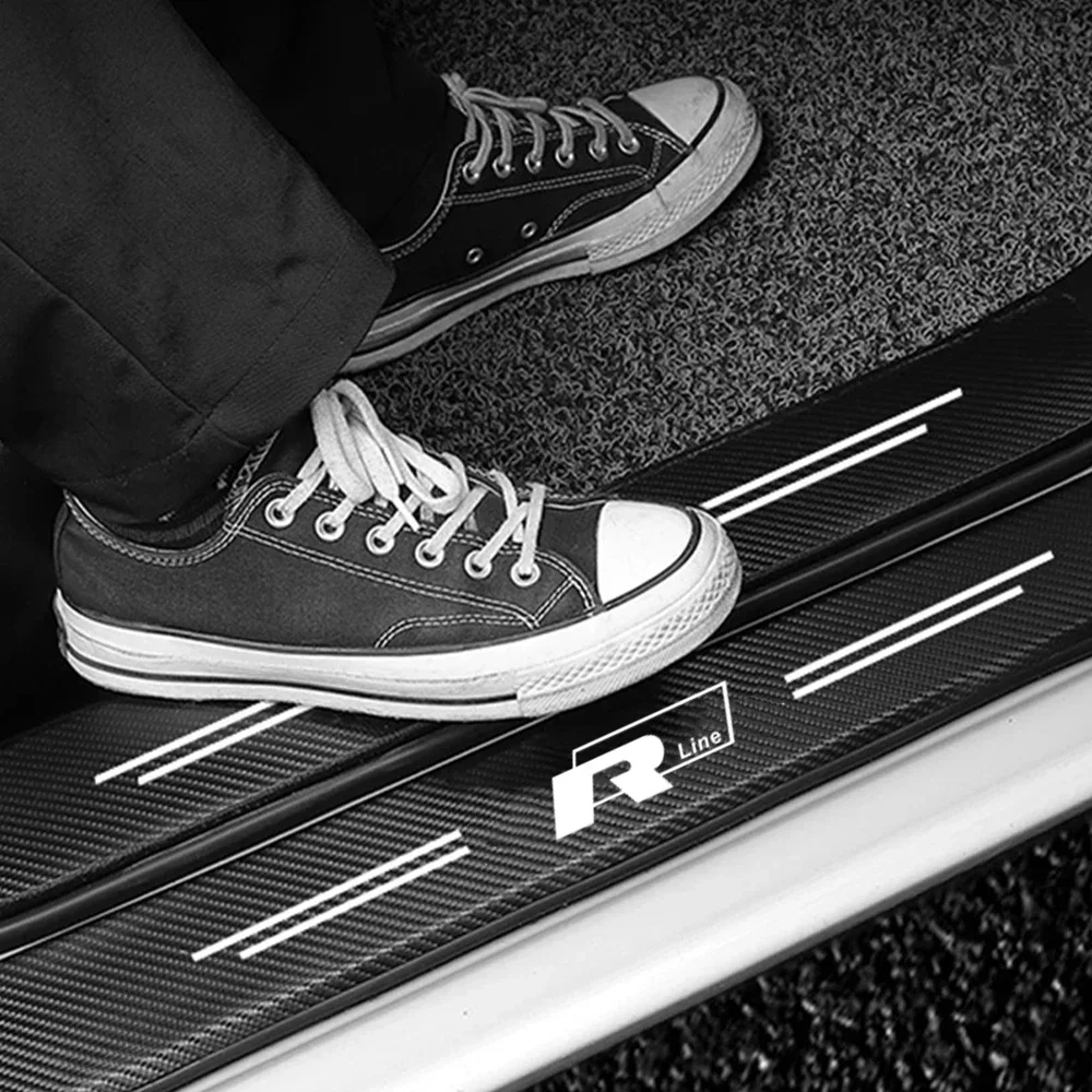 

Car Threshold Door Sill Stickers Trunk Bumper Scratch Strips for Volkswagen VW Rline R Line Polo Touran Tiguan Jetta Golf Passat
